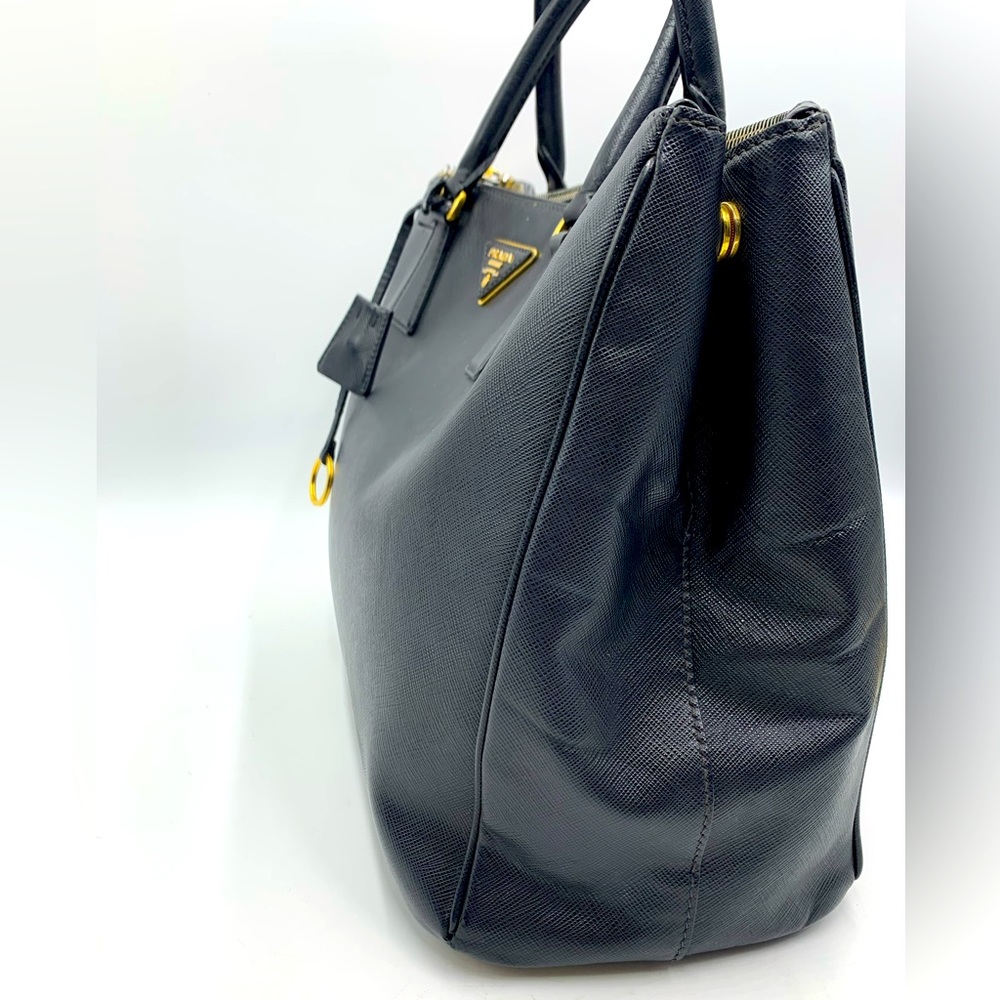 Auth Prada Black Saffiano Leather Galleria Executive Tote Bag Preloved - Picture 5 of 16